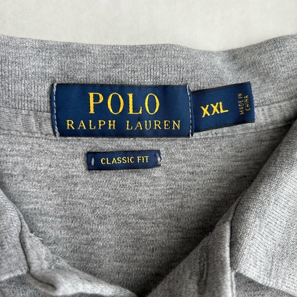 Polo Ralph Lauren Polo Shirt Men's Gray Pony Classic Fit Soft Cotton XXL - Picture 7 of 11